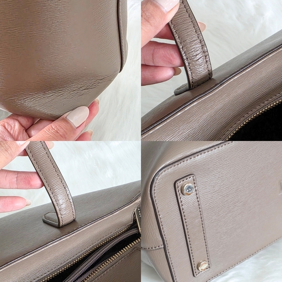 DKNY Taupe Bryant Park Leather Organizer Work Tote w/ Laptop Divider + Dust Bag - Picture 15 of 15